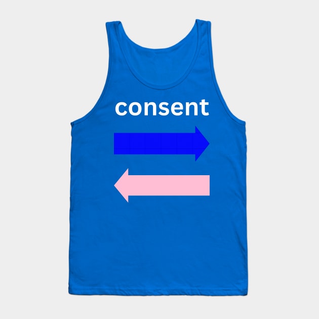 Consent blue and pink Tank Top by C-ommando